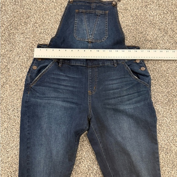 Dark Blue Jean Women's Refuge Overall Ripped Distressed Grunge Punk - Picture 11 of 13